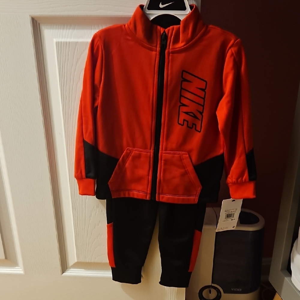 Nike Kids' Red and Black Tracksuit